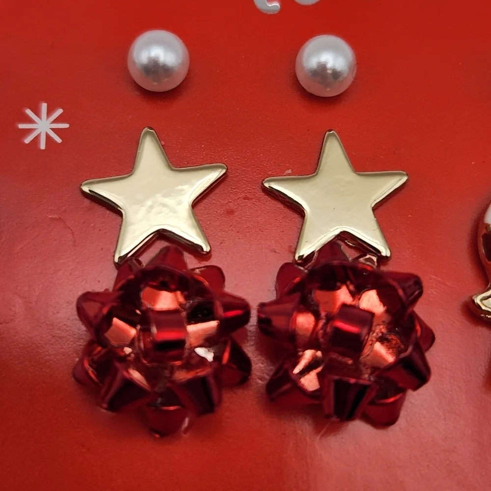 Limited Too Festive Kids Earring Set - Red, Green, Gold